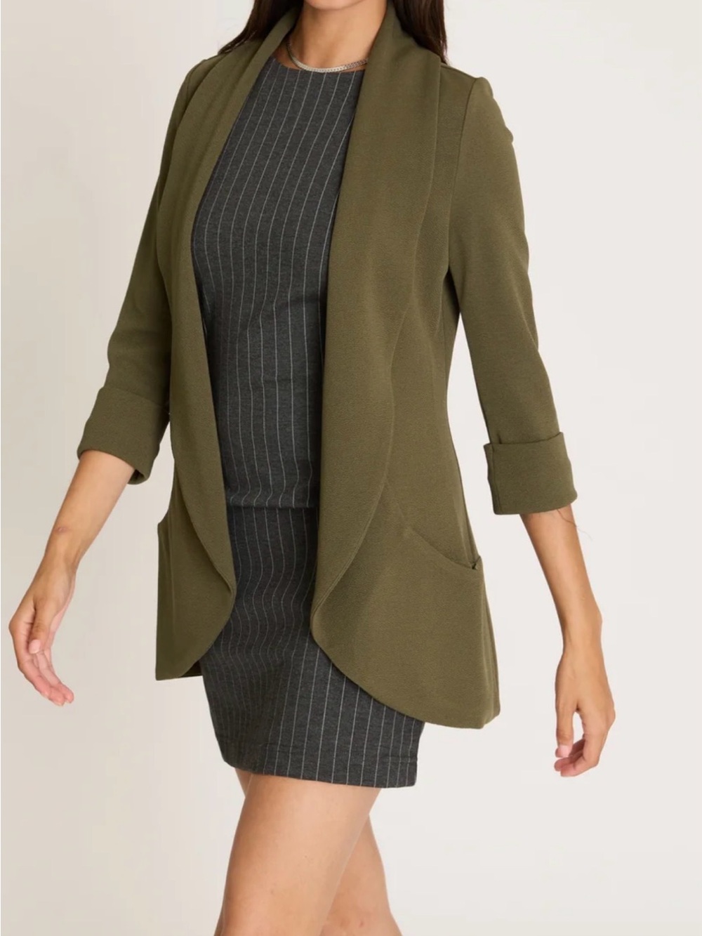 Anthropologie French Mauve Open Green Cardigan